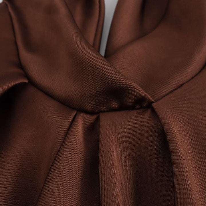 Sirocco | Tie Back Bias Cut Satin Halter Neck Maxi Dress