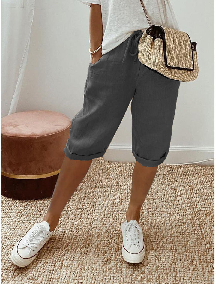 Lorette | Women's Relaxed Linen Drawstring Bermuda Shorts