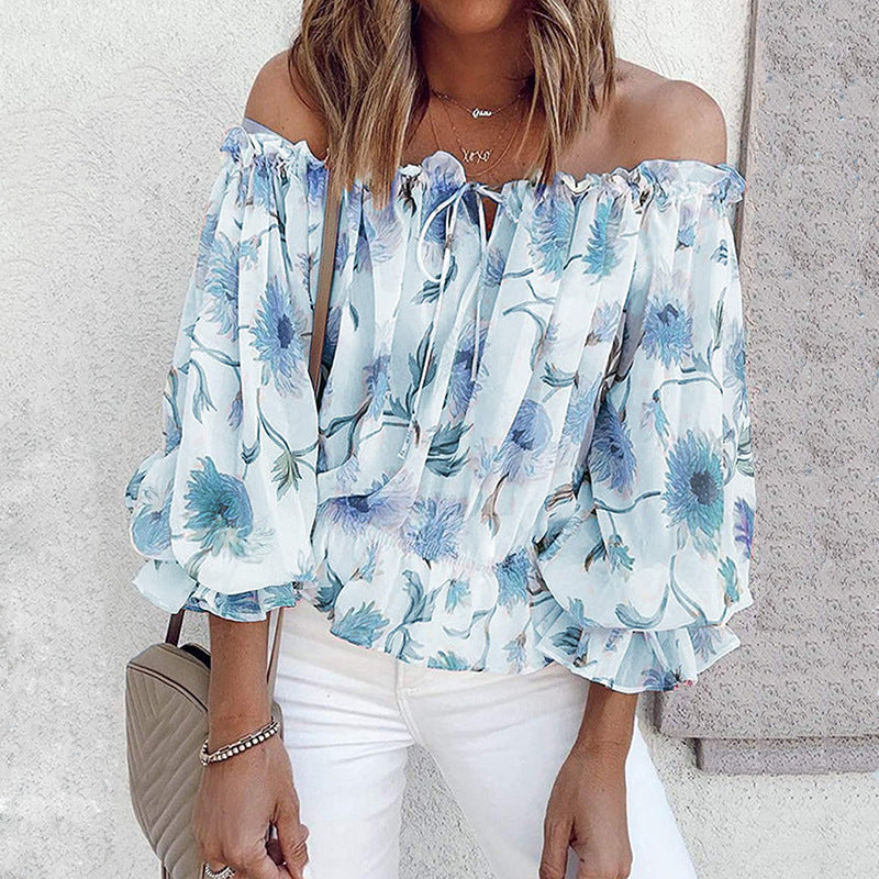 Dahlia | Floral Off Shoulder Blouse – Women's Boho Summer Top