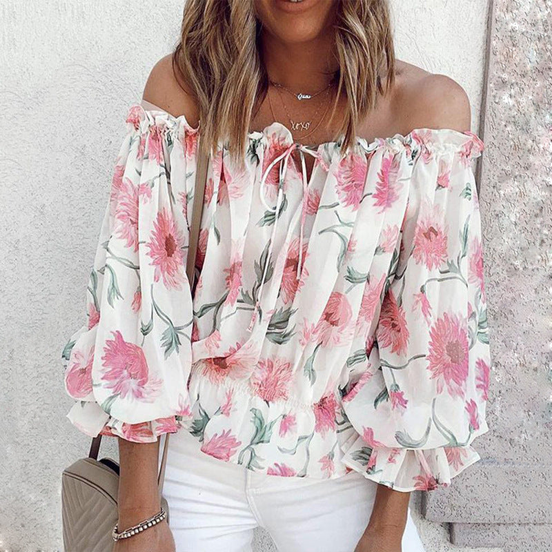 Dahlia | Floral Off Shoulder Blouse – Women's Boho Summer Top