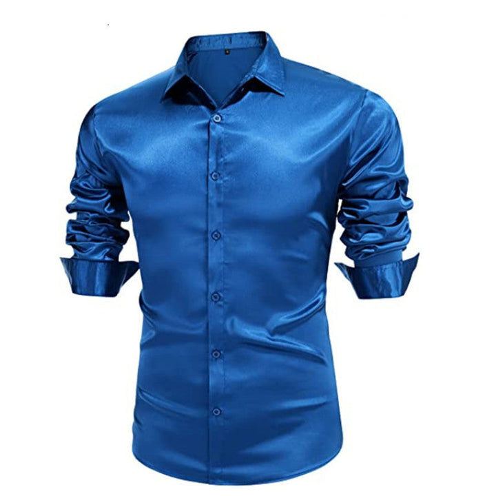 Rafael | Slim Fit Satin Dress Shirt – Men's Formal Long Sleeve Shirt