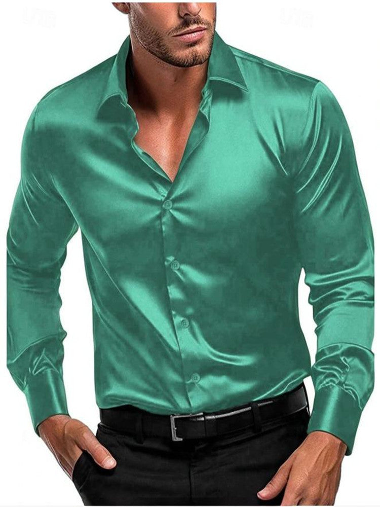 Marco | Slim Fit Silk Dress Shirt – Men's Formal Long Sleeve Shirt