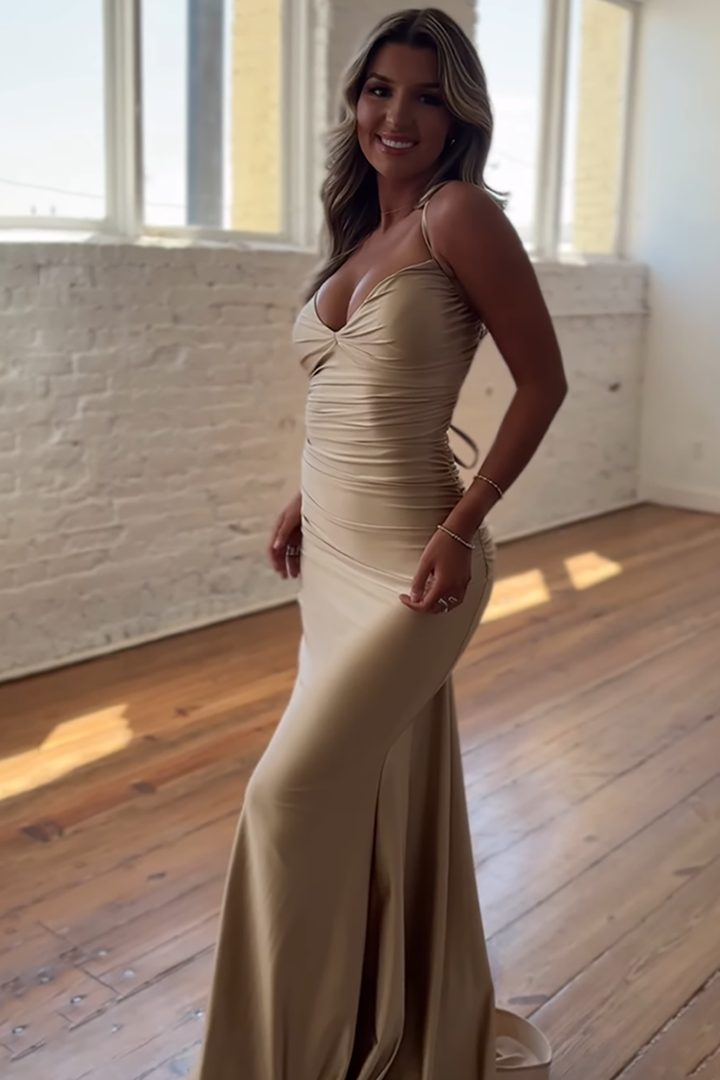 Serena | Lace-Up Back Mermaid Maxi Bridesmaid Dress