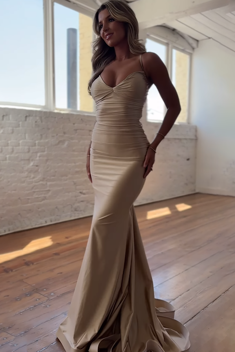 Serena | Lace-Up Back Mermaid Maxi Bridesmaid Dress