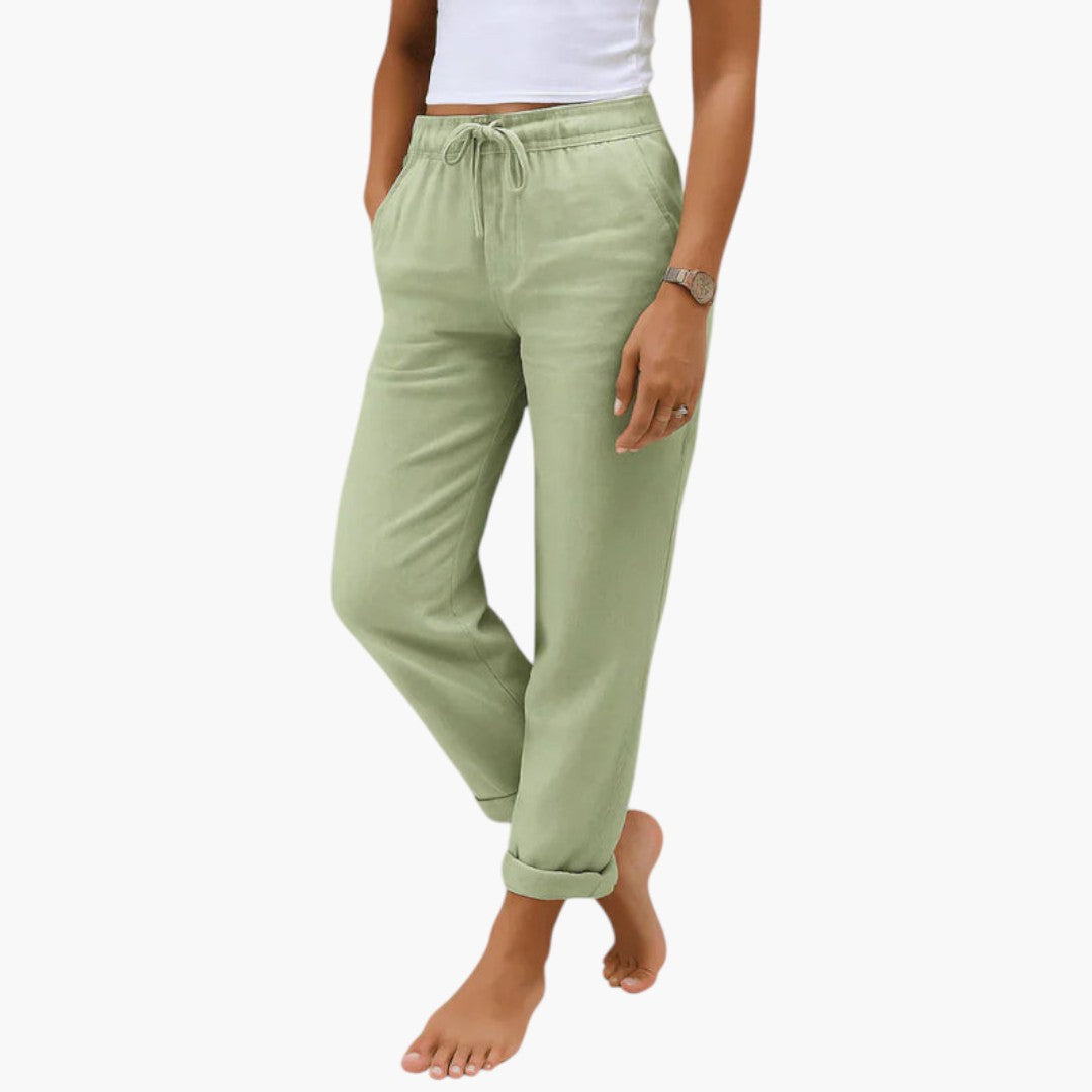 Isla | Women's High Waisted Linen Pants