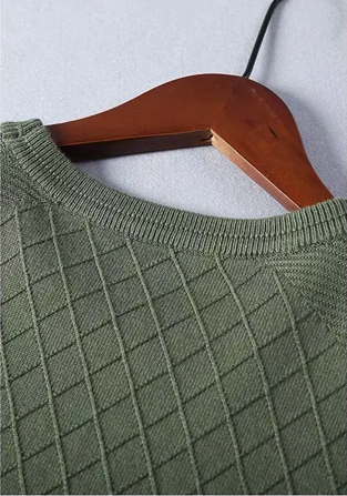Argyle | Diamond Knit Crew Neck Short Sleeve Mens T Shirt
