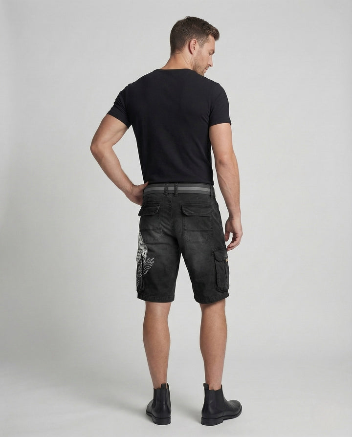 Odin | Men's Viking Print Belted Cargo Shorts