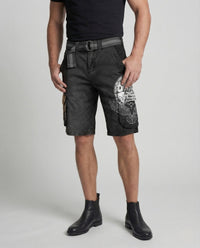 Odin | Men's Viking Print Belted Cargo Shorts