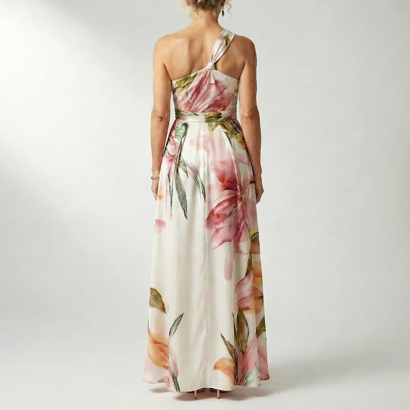 Quinn | Oversized Floral Twisted Halter Neck Maxi Dress