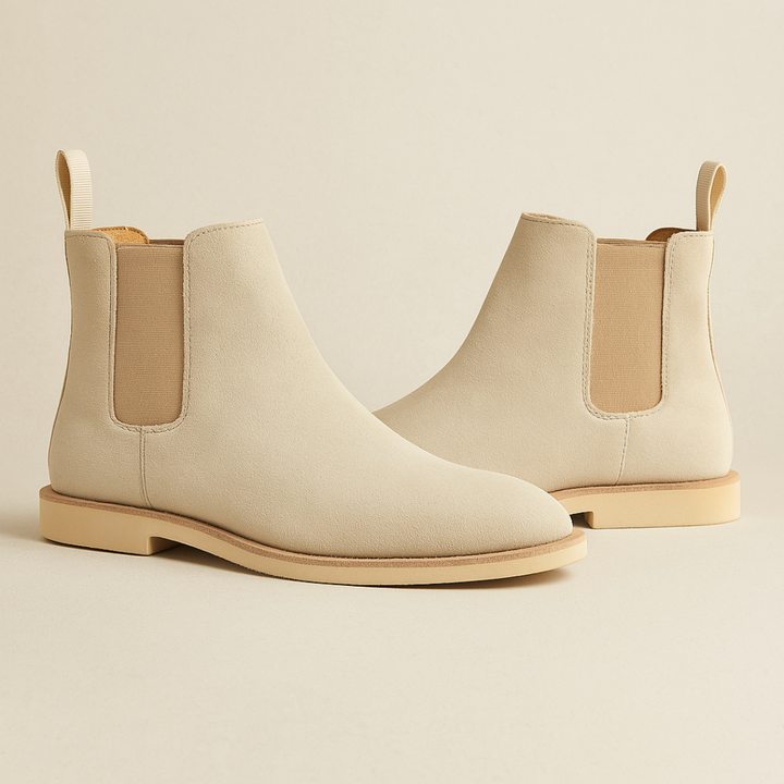 Rave | Classic Suede Elastic Panel Chelsea Boots