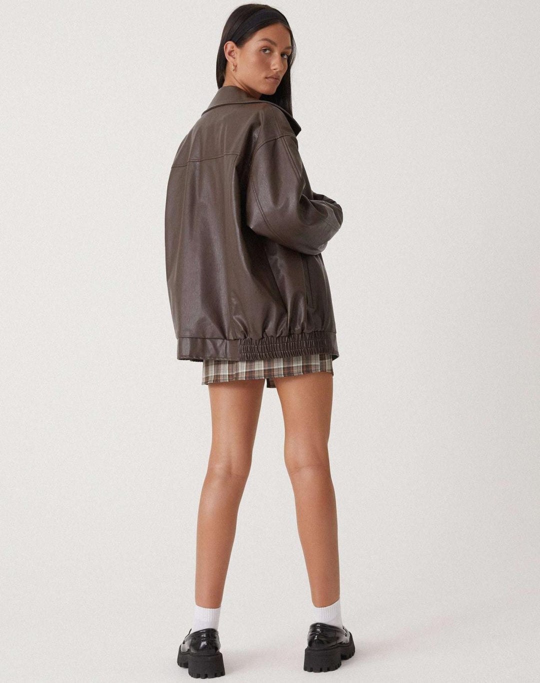 Robbie | Oversized Faux Leather Women's Bomber Jacket
