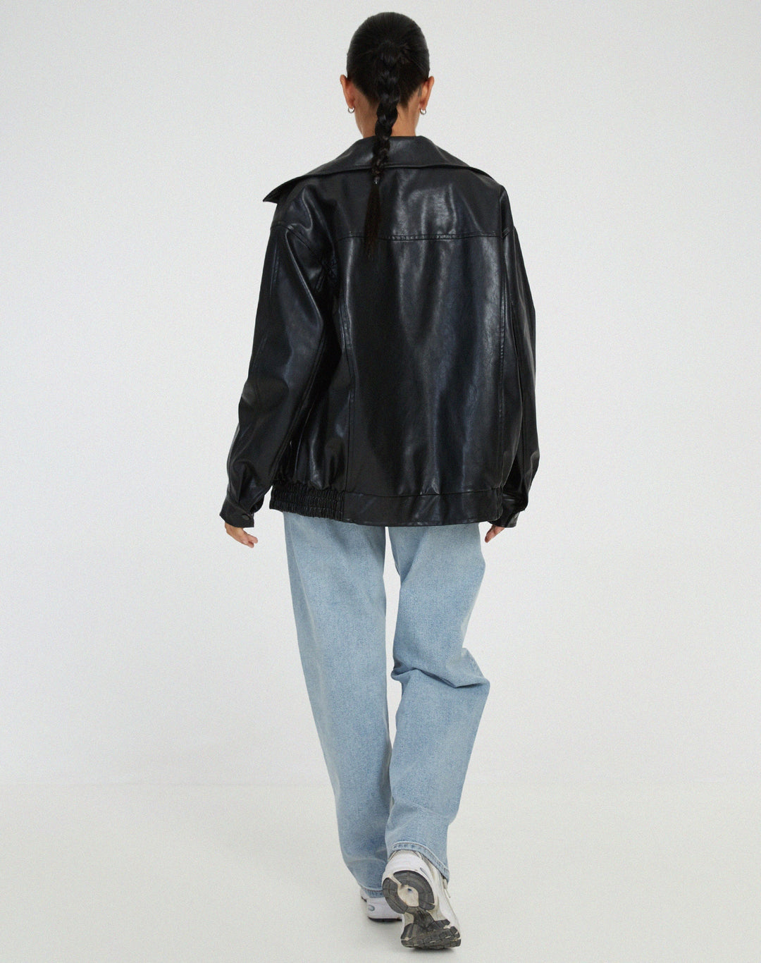 Robbie | Oversized Faux Leather Women's Bomber Jacket