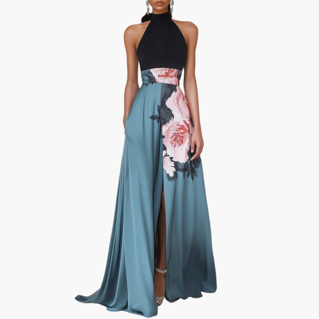 Elena | Elegant Maxi Dress with Halter Top