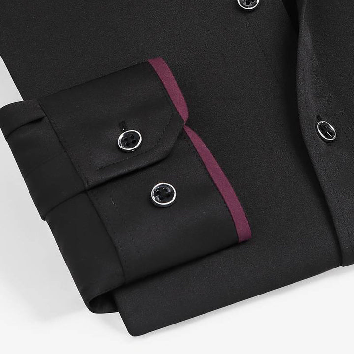 Russo | Contrast Collar Men's Smart-Casual Shirt with Piped Cuffs