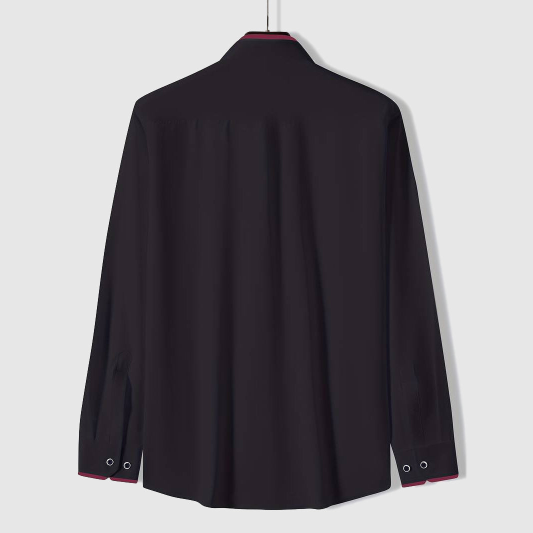 Russo | Contrast Collar Men's Smart-Casual Shirt with Piped Cuffs