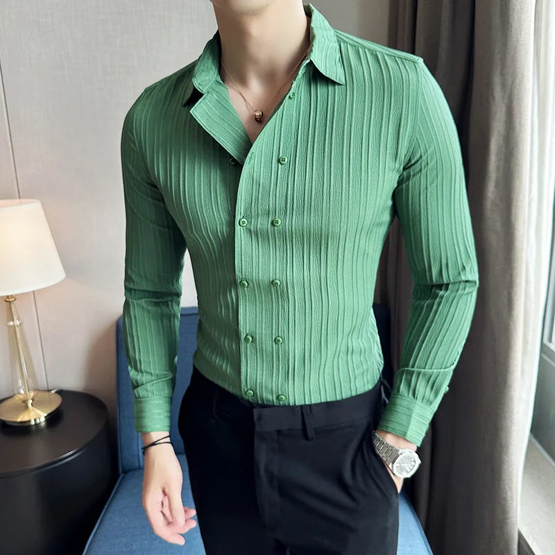 Luca | Textured Slim Fit Button-Up Oxford Shirt