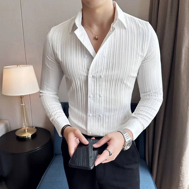 Luca | Textured Slim Fit Button-Up Oxford Shirt