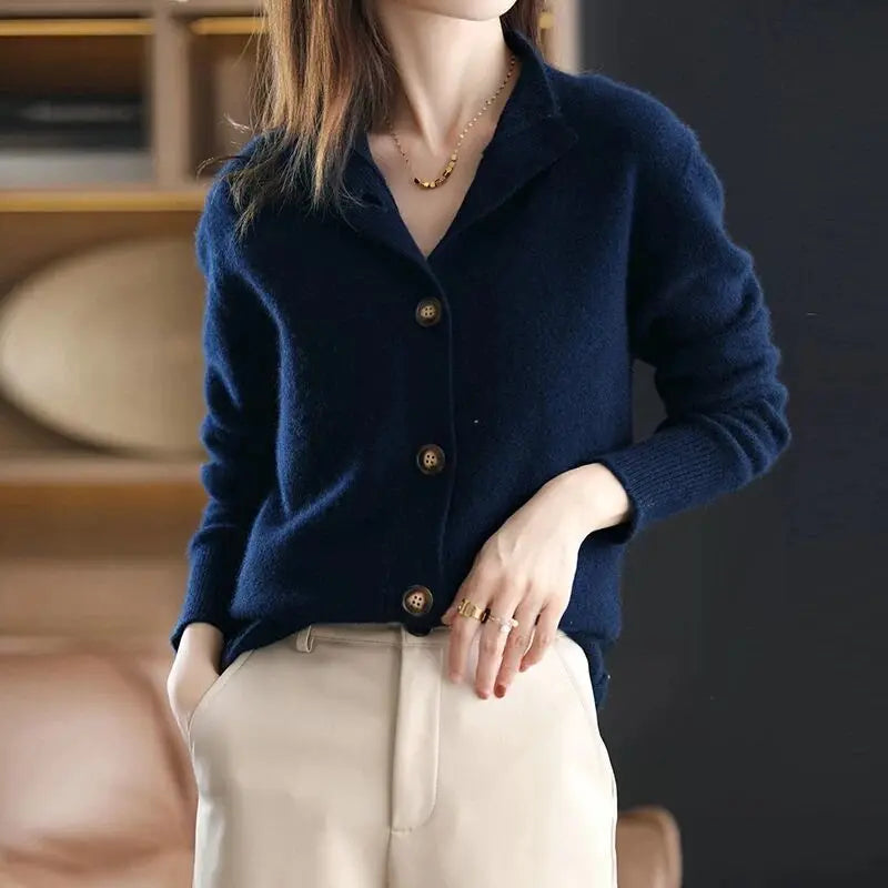 Celeste | Lapel Collar Button-Through Women's Cardigan