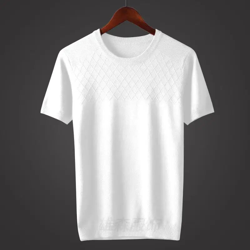 Argyle | Diamond Knit Crew Neck Short Sleeve Mens T Shirt