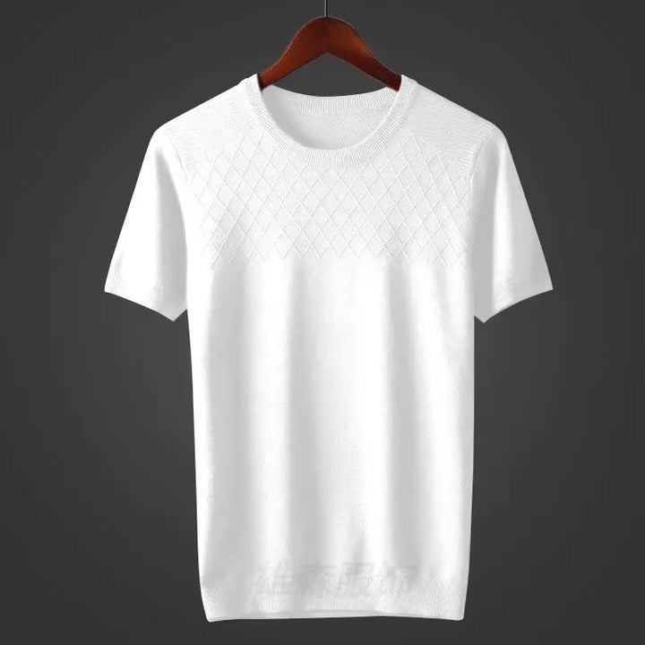 Argyle | Diamond Knit Crew Neck Short Sleeve Mens T Shirt