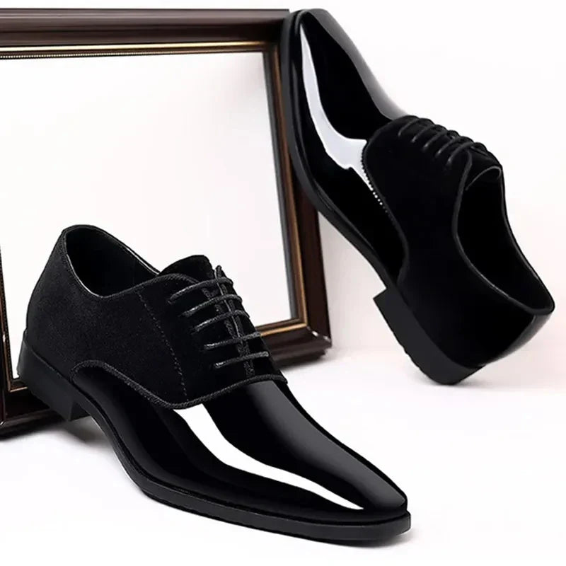 Onyx | Suede and Patent Leather Lace Up Mens Oxford Shoes