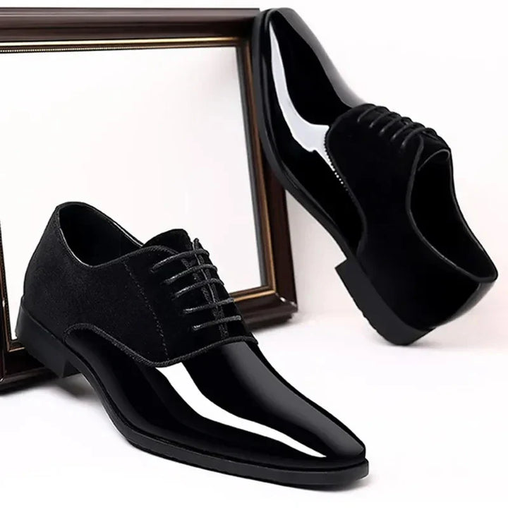 Onyx | Suede and Patent Leather Lace Up Mens Oxford Shoes