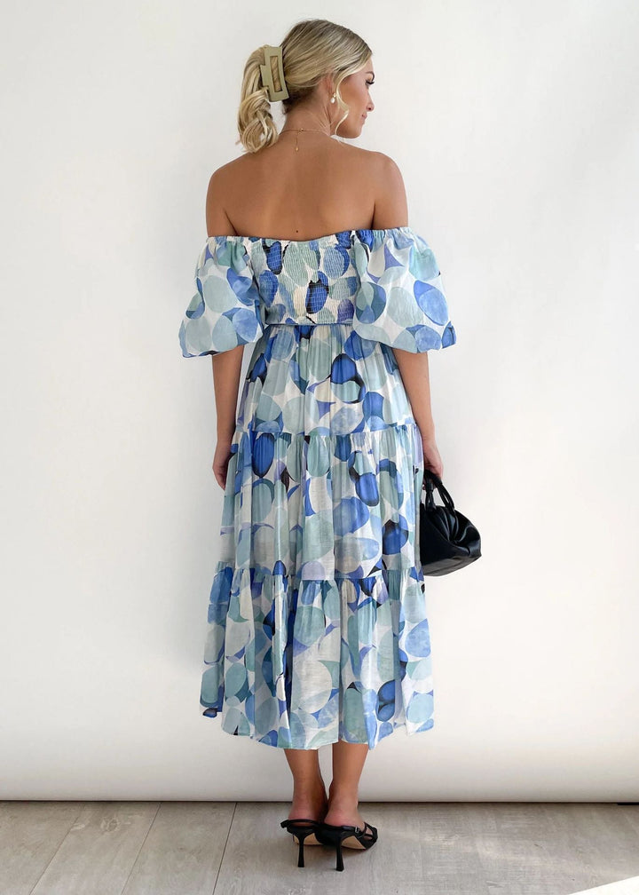 Botanica | Floral Off The Shoulder Dress Smocked Midi
