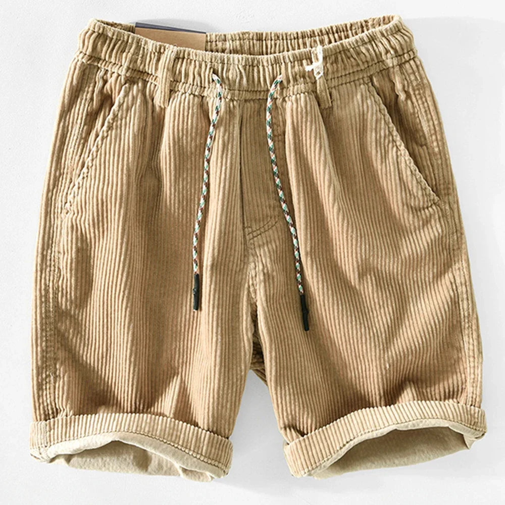 Cord | Drawstring Corduroy Relaxed Fit Mens Shorts