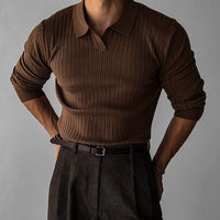 Otto | Men's Long Sleeve Ribbed Knit Polo