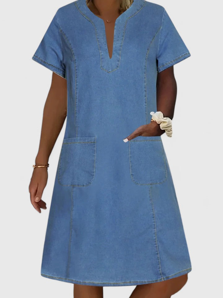 Wrangler | V-Notch Pocket Denim Mini Summer Dress