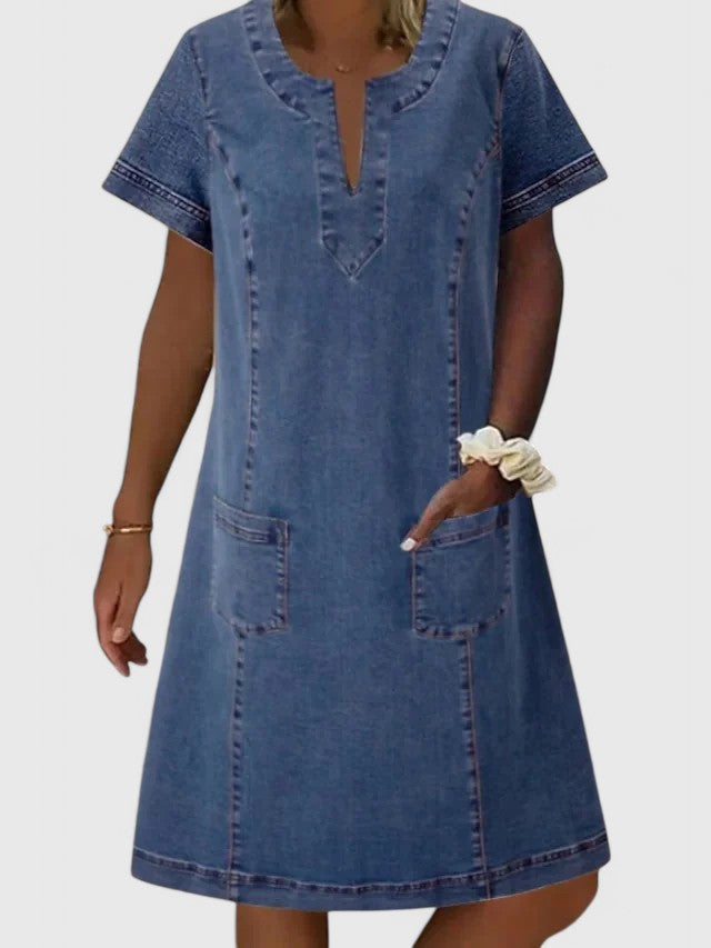 Wrangler | V-Notch Pocket Denim Mini Summer Dress