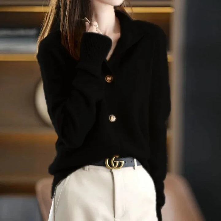 Celeste | Lapel Collar Button-Through Women's Cardigan