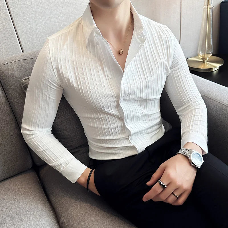Luca | Textured Slim Fit Button-Up Oxford Shirt