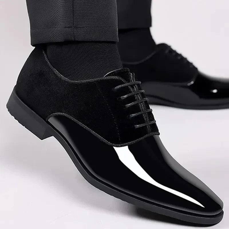 Onyx | Suede and Patent Leather Lace Up Mens Oxford Shoes