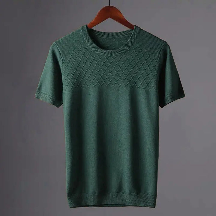 Argyle | Diamond Knit Crew Neck Short Sleeve Mens T Shirt