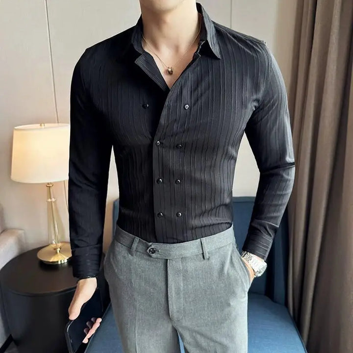 Luca | Textured Slim Fit Button-Up Oxford Shirt