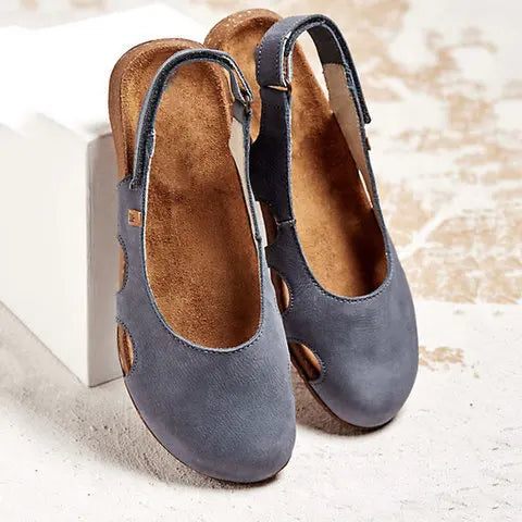 Cora | Cut-Out Slingback Closed Toe Flat Sandals