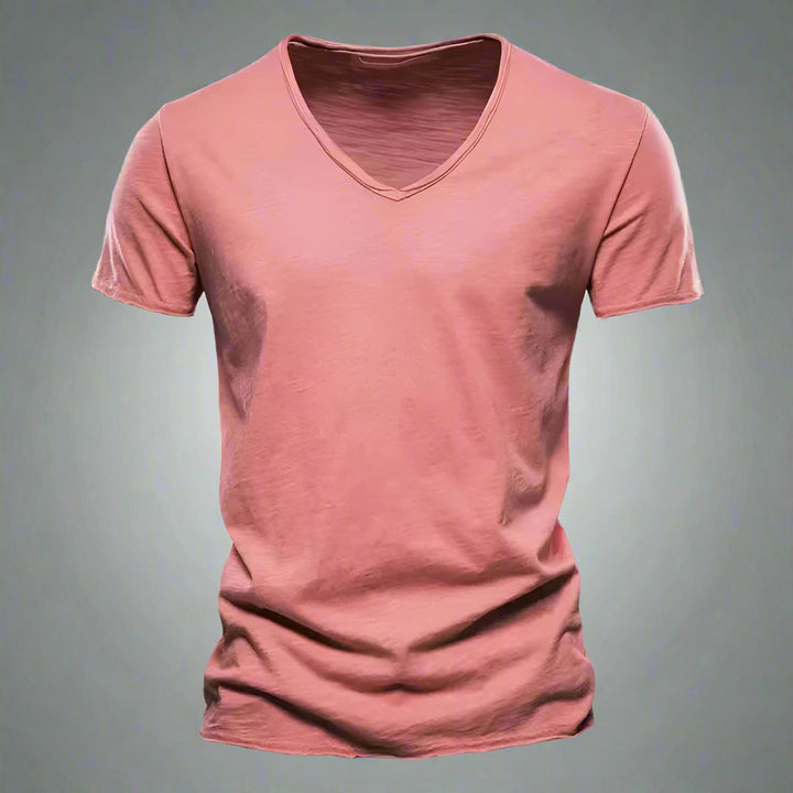 Riviera | Slim Fit Raw Edge Scoop Neck Plain Mens T Shirt