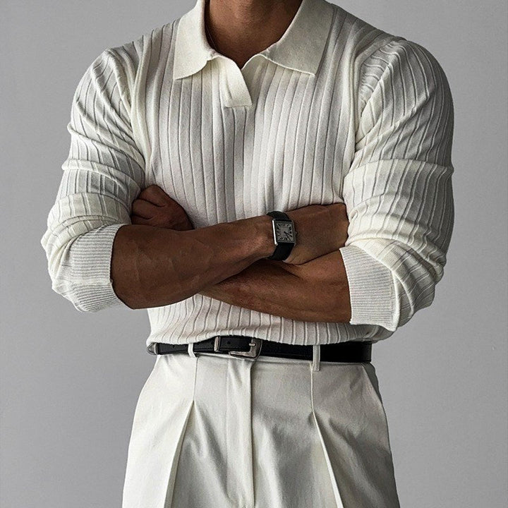 Otto | Men's Long Sleeve Ribbed Knit Polo