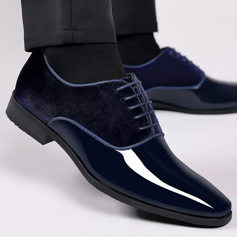 Onyx | Suede and Patent Leather Lace Up Mens Oxford Shoes