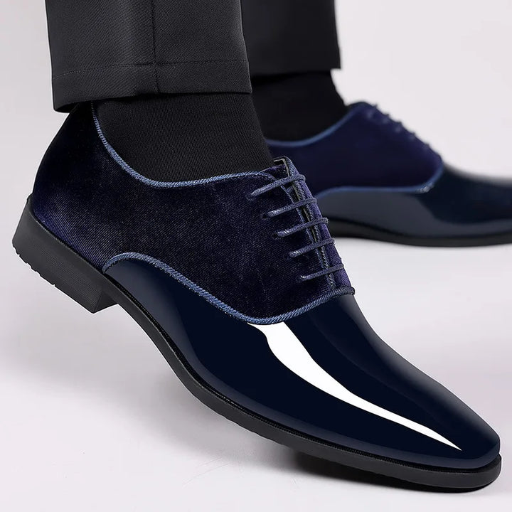 Onyx | Suede and Patent Leather Lace Up Mens Oxford Shoes