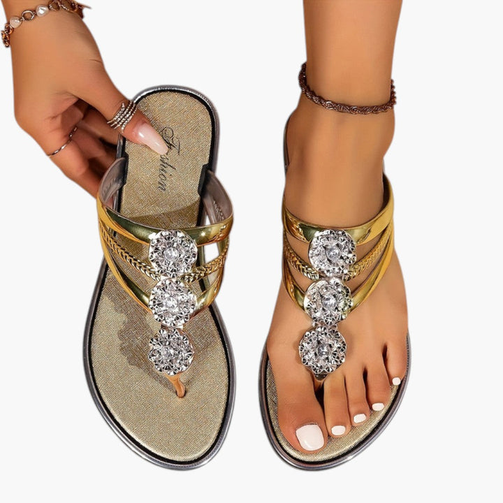 Lumina | Crystal Cluster Toe Post Flat Sandals