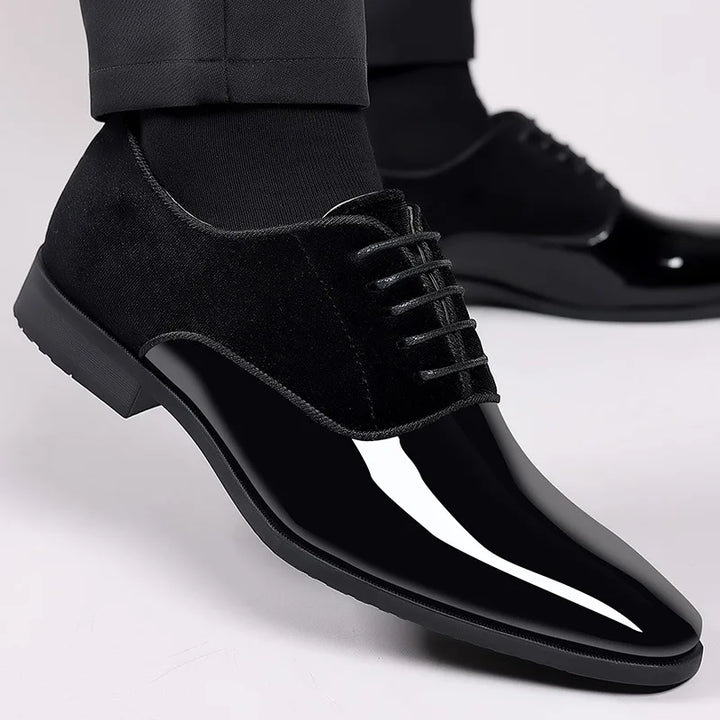 Onyx | Suede and Patent Leather Lace Up Mens Oxford Shoes