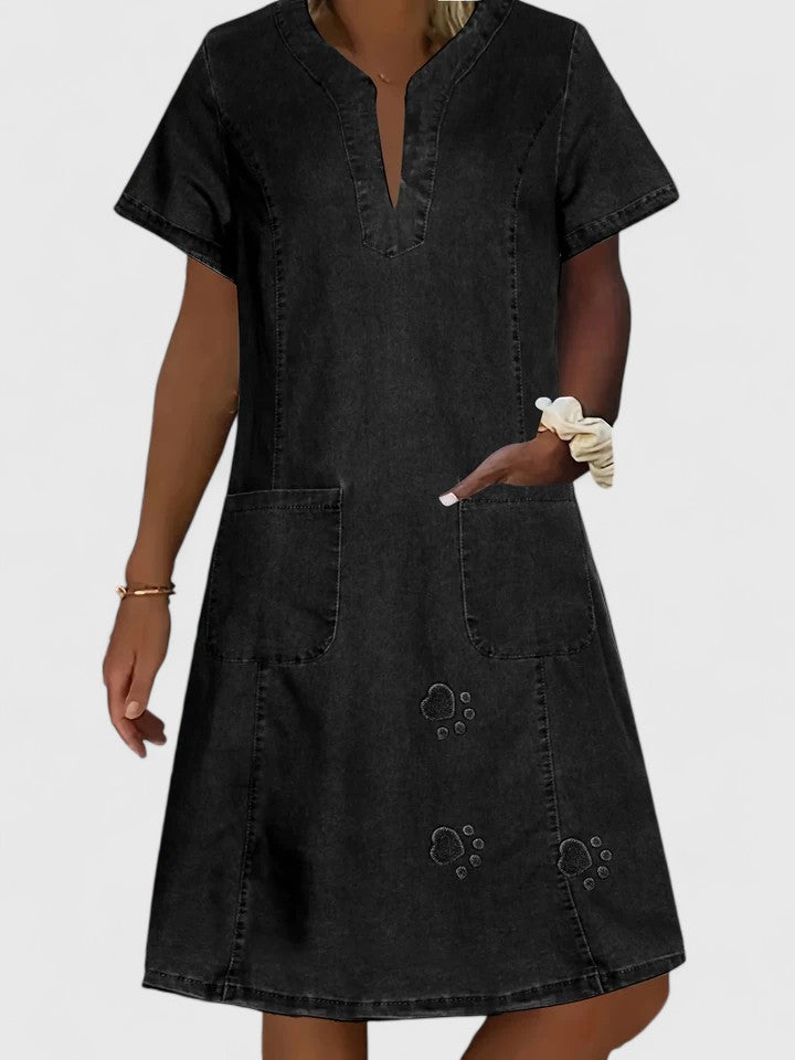 Wrangler | V-Notch Pocket Denim Mini Summer Dress