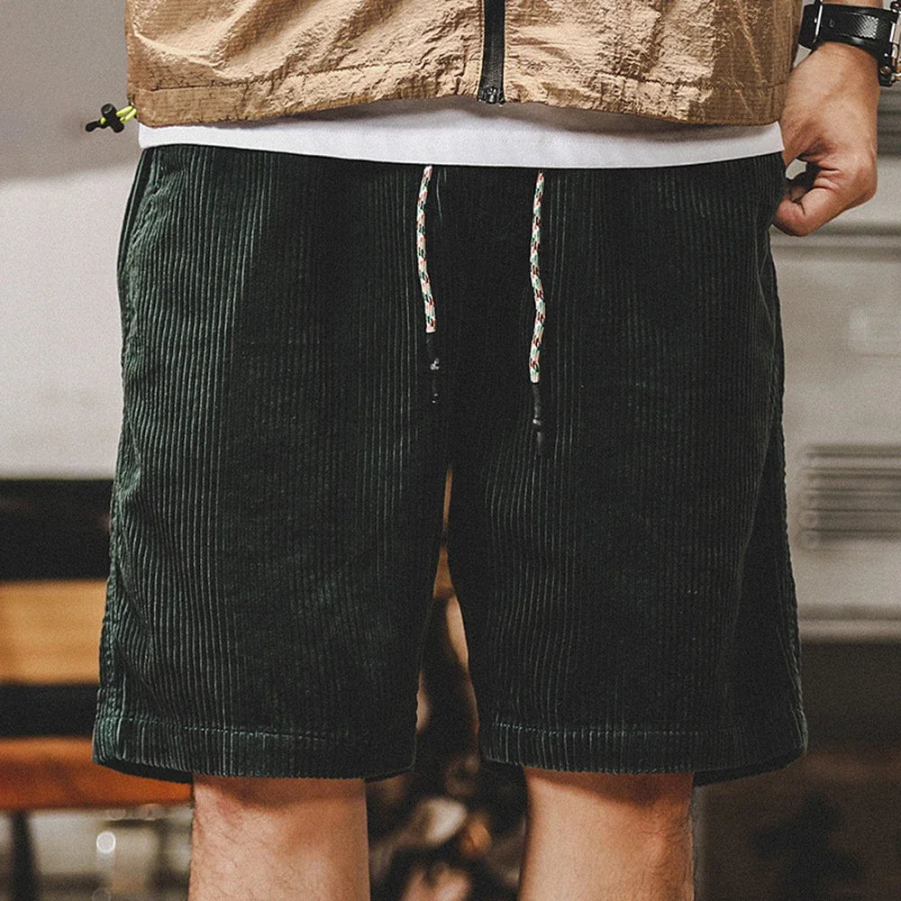 Cord | Drawstring Corduroy Relaxed Fit Mens Shorts