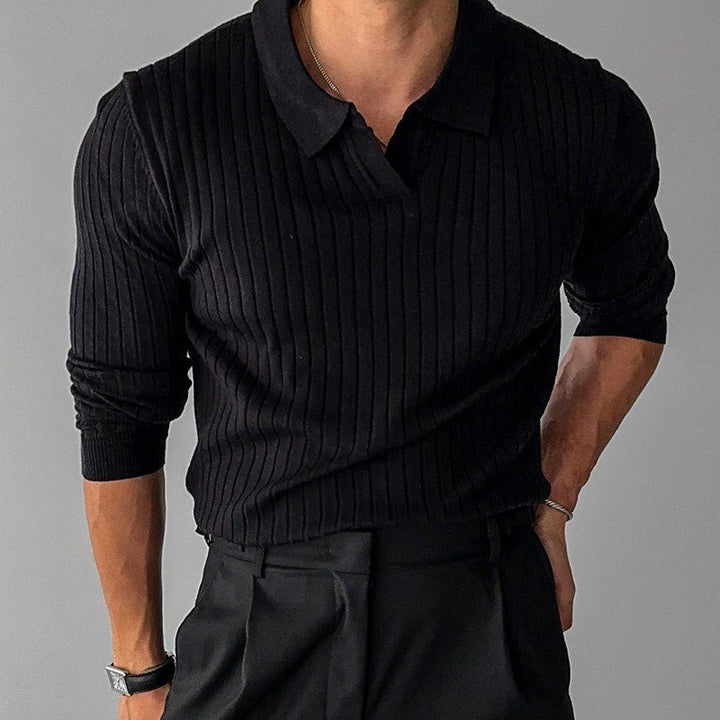 Otto | Men's Long Sleeve Ribbed Knit Polo