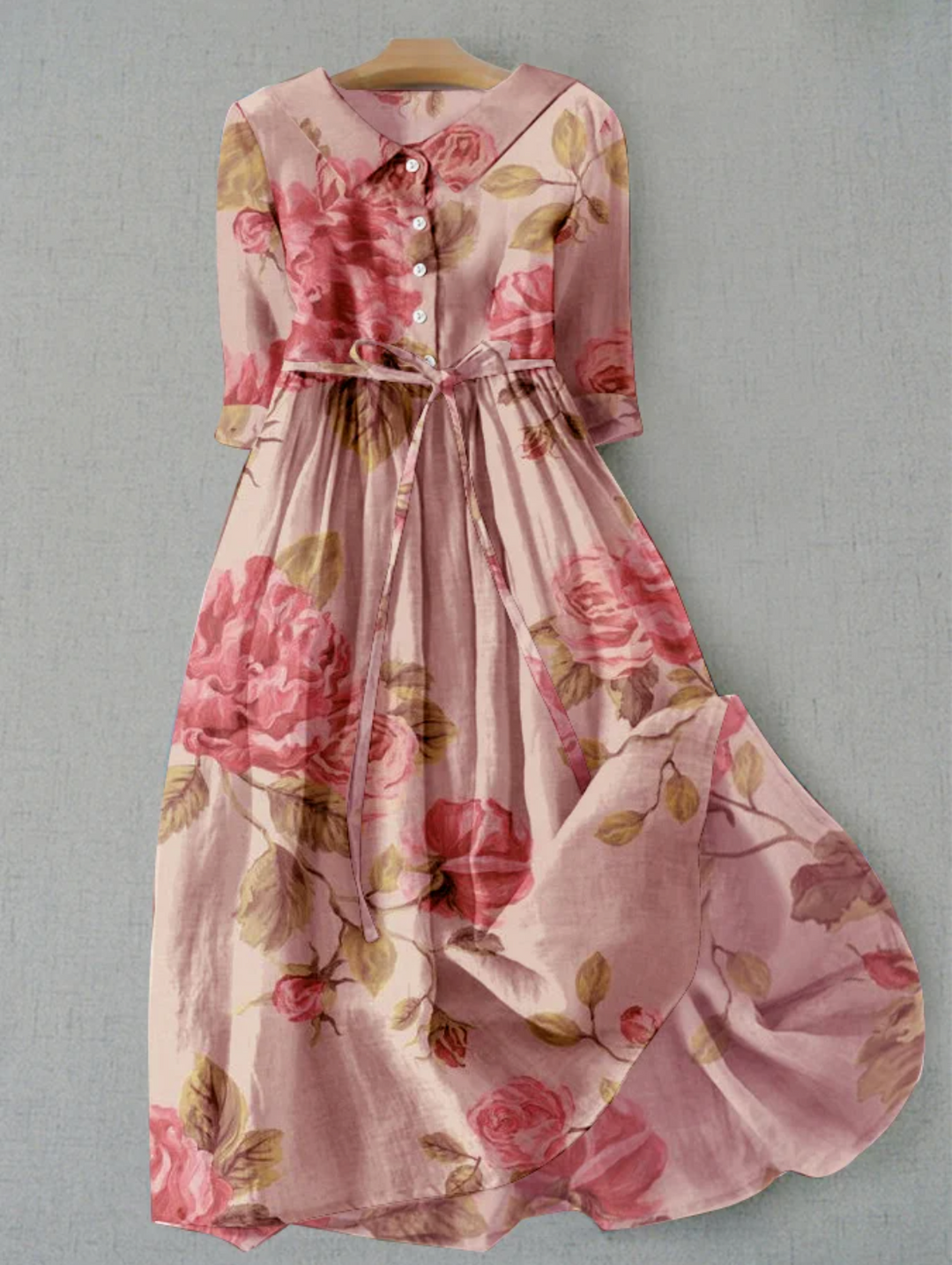 Peony | Floral Belted Button-Front Maxi Summer Dress