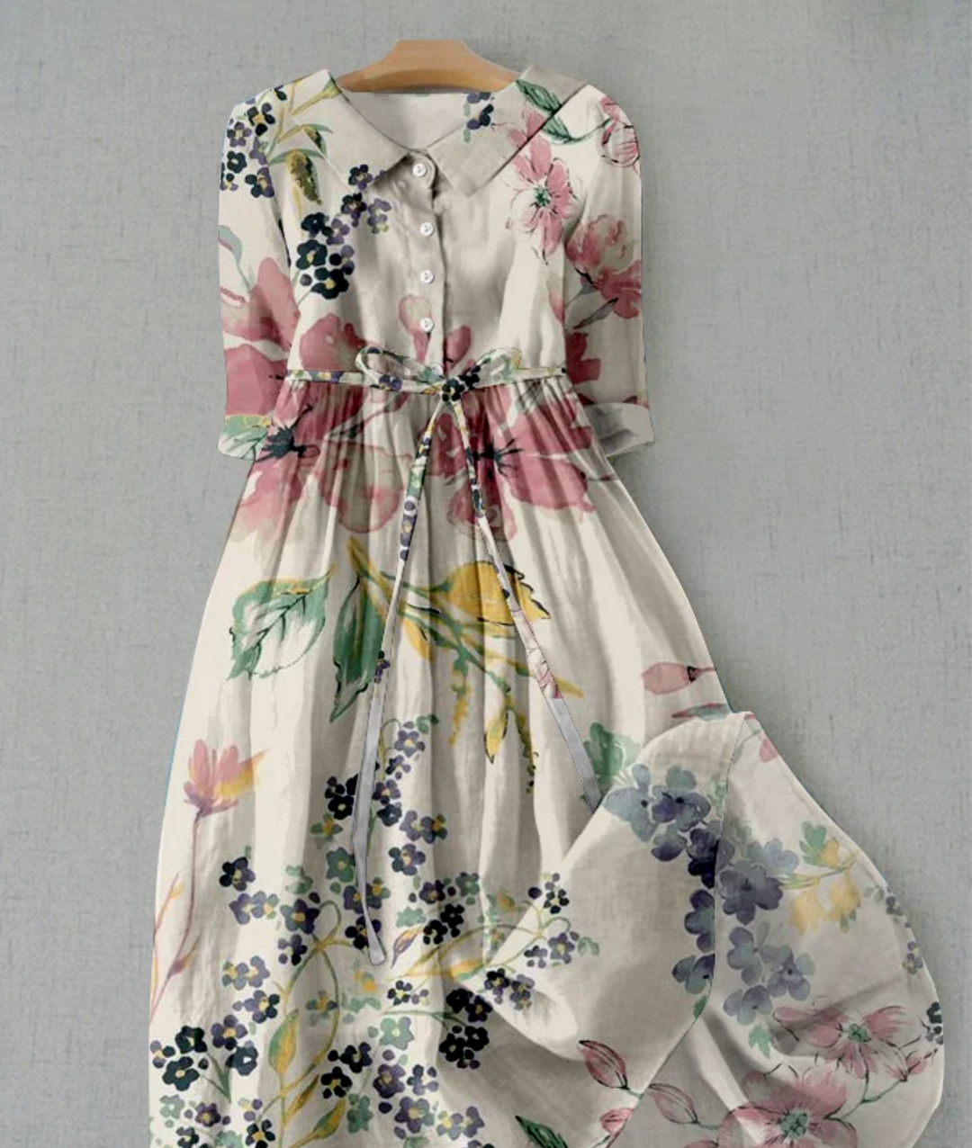 Peony | Floral Belted Button-Front Maxi Summer Dress