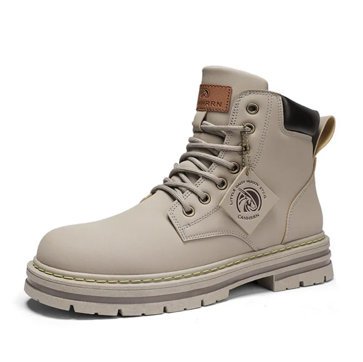 Caden | High Top Lace-Up Leather Badge Work Boots