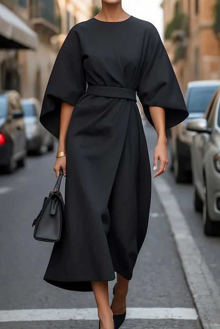 Amara | Minimalist Belted Wedding Guest Dress